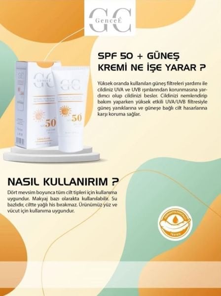GenceE Yüksek Koruma Spf 50 Leke Karşıtı Güneş Kremi 50 ml
