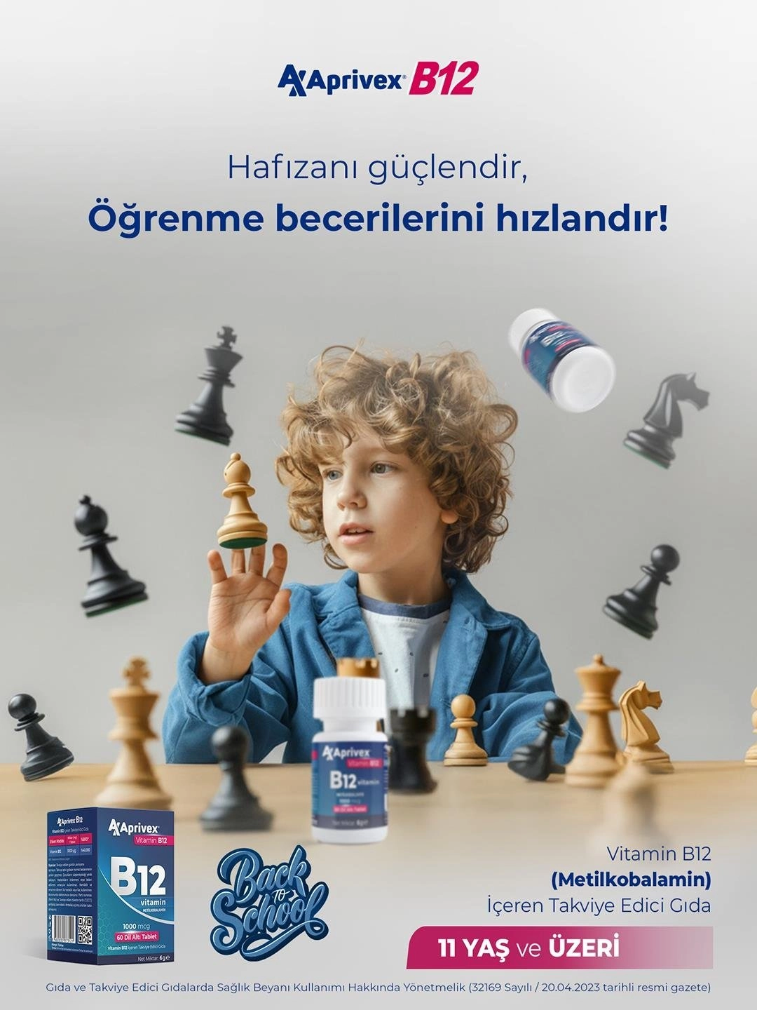 Aprivex Vitamin B12 1000 mcg 60 Dilaltı Tablet