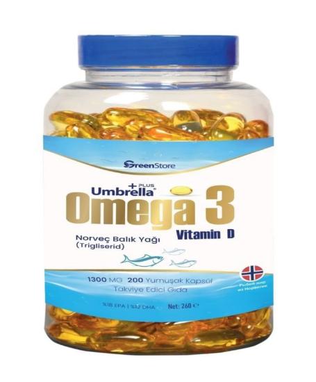 Green Store Umbrella Plus Omega3 Balık Yağı 1300 Mg (200 Kapsül)